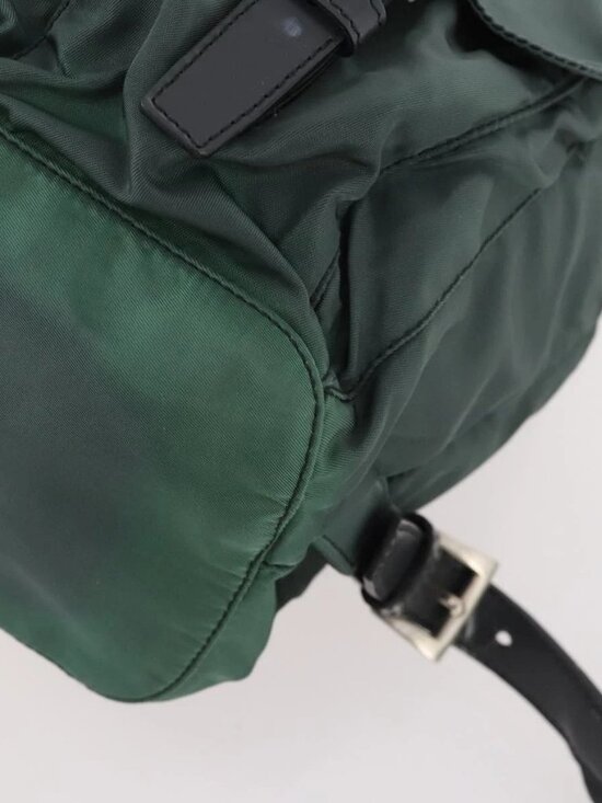 PRADA Backpack Nylon Green Silver Auth fm5140 main image 8
